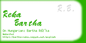 reka bartha business card